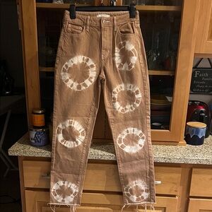 PacSun Brown Tie-Dye Straight Leg Pants